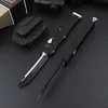 Noir MICRO TECH 150 Tirez la queue Couteau automatique 9CR18MOV Lame en acier Poignée en aluminium Camping Outil de survie de randonnée en plein air EDC Couteaux de poche