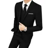 Tracksuits masculinos homens terno formal conjunto moda slim-ajuste lapela elegante botões bolsos blazer casamento boutique vestido de três peças 2023