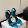 patent leather high-heel sandals 10.5cm ankle strap stiletto heels Dress Shoes Luxury designer sandals Office party shoes Nude Blue Green black brown purple