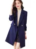 Ternos femininos mulheres trabalho de negócios usar longo formal blazer senhoras vermelho preto azul sólido casaco feminino para outono inverno