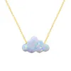 Chokers Design Cloud Shape Opal Handmade Necklace For Women With Stainless Steel Chain Birthday Gift Jewelry1223y
