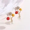 Boucles d'oreilles pendantes en forme de champignon pour femmes, Unique, fleur de Rose, accessoires pour femmes, bijoux géométriques à la mode, cadeau tendance 2023