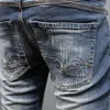 Jeans pour hommes Style italien Mode Hommes Rétro Lavé Bleu Stretch Slim Fit Ripped Vintage Designer Casual Denim Pantalon Hombre