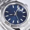 Clean Factory CF 126334 VR3235 Automatic Mens Watch Date Fluted Blue Stick Dial 904L Oystersteel Bracelet Super Version Puretimewatch Reloj Hombre Watches 0031