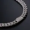 Wholesale price 14mm 3 row custom Hip Hop Ice Out Jewelry 925 silver D-VVS1 super white Moissanite Diamond Cuban chain