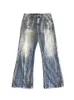 Heren Jeans YIHANKE Amerikaanse Lente En Herfst Mannelijke Retro Trend Losse Stiksels Hoge-niveau-been Rechte broek Y2k Kleding