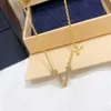 Mode guldhänge halsband bijoux för dam kvinnor fest bröllopälskare gåva smycken med box352r