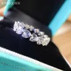 Anel solitário cintilante 925 prata esterlina 5 5mm em forma de coração simulado moissanite alto carbono diamante casamento anéis de noivado 287c