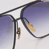 Solglasögon Double Bar Metal Frame Square för män Fashion Gradient Lens Glasögon UV -skyddsugn utomhus