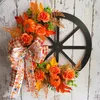 Decorative Flowers Autumn Harvest Thanksgiving Pumpkin Wreath Home Decoration Fall Festival Party Supplies Gift