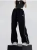 Women's Pants HOUZHOU Hippie Black Baggy Jogging Sweatpants Women Y2K Cyber Punk Side Striped Track Female Harajuku Oversize Trousers