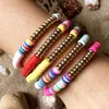 5 pièces Boho mignon arc-en-ciel perles en émail Bracelet extensible coloré mode multicolore carrelage mixte Surf plage bijoux cadeau charme Bracel310M