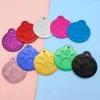 Dog Tag 20PCS Personalized Round Pet Necklace Jewelry Accessories Custom Engraved Cat ID Key Ring