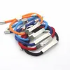 Bracelet à breloques Style de mode hommes femmes acier titane couleur nylon corde espace bracelet gravé V initiales émail charme avec velv294f