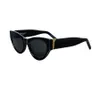 Lyxiga solglasögon för kvinnor och män Designer Y SLM6090 Glasögon av samma stil Klassiska kattögon smala ramfjärilar med låda med låda
