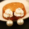 패션 절묘한 쉘 동백 진주 귀걸이 쥬얼리 럭셔리 18k 금 도금 hypoallergenic earrings ormenties ladies earrings337r