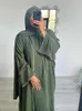 Etniska kläder Eid Abaya Kvinna 3 -stycken klänningar Set Ramadan Autumn Dress Party Abayas Musulman Ensembles Saudi Arabic Robe Caftan Vestido