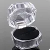 20 stks Ringen Box Sieraden helder Acryl huwelijkscadeau ring stud stof plug252w