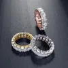 Anéis de cluster clássico prata esterlina rosa cor de ouro cz eternidade proposta anel para mulheres bandas de noivado de casamento jóias finas2530