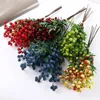 Decorative Flowers Xmas Foam Branch Shrub Holly Plants Christmas Decoration Artificial Berry Bouquet Fake Fruit