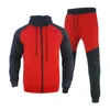 Homens Tracksuits Inverno Cor Correspondência Sportswear Homens Europa e Estados Unidos Lazer Running Fitness Training Terno