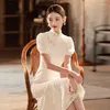 Ubranie etniczne Yourqipao Chińskie Cheongsam Wedding Toasting Sukienka 2023 Fishtail Zaangażowanie