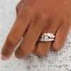 Anéis de cluster vintage s925 prata esterlina diamante pedra solitaire anel para mulheres noivado casamento