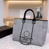 2024 Kvinnor aldrig handväskor hela väskor Designer Beach Bag Top Quality Fashion Sticking Purse Axel Stor tote med Chain Canvas Shopp