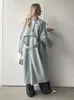 Womens Trench Coats Spring Autumn Designer Korea Windbreaker Maxi Long Coat Cotton Ytterkläder 230928