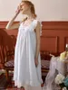 Vêtements de nuit pour femmes Blanc Rétro Bow Pyjamas Victoriens Chemises de nuit 2023 Femmes Été Volants Dentelle Fée Vintage Princesse Chemise de nuit Lolita