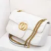 Spring New Fashion Chain Lingge Fragrant Wind One Shoulder Crossbody Soft Leather Small Square Factory Online 70% sale