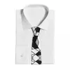 Bow Ties Black Modern Geometric Stryker Män kvinnor Polyester 8 cm smala abstrakt linjer Former Nacke Tie Shirt Accessories Gravatas Party