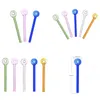 Accessoires pour fumer 6 pouces / 15 cm de longueur Pyrex verre brûleur à mazout tuyau clair bleu vert rose mélange coloré épais capiteux tube à main droite ongles tuyaux