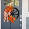 Decorative Flowers Autumn Harvest Thanksgiving Pumpkin Wreath Home Decoration Fall Festival Party Supplies Gift