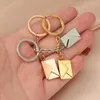 Keychains 5st rostfritt stål avtagbart kuvert hänge nyckelring metall kreativ kärleksbrev charm nyckel ring diy