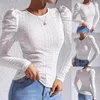 Kadın Sweaters Kişiselleştirilmiş Tasarım Uzun Kollu Üst Mürettebat Boyun Kabarık Sweater