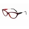 Lunettes de soleil Cadres Classique Acétate Full-Rim Cateye Forme Flexible Charnière Combinée Temple En Acier Double Couleurs Vintage Lunettes Optiques Pour Dames