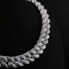 도매 가격 14mm 3 줄 맞춤형 힙합 얼음 보석 925 실버 D-VVS1 슈퍼 흰색 모이 사니트 다이아몬드 쿠바 체인