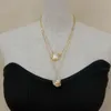 Pendant Necklaces YYGEM White Quartzs Druzy Charm Cultured Pearl gold color plated Chain Layers statement Necklace 17 5" 230928