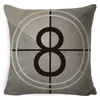 Partihandel Stamp Letter Film Series Throw Pillow Cover With Zipper Linen Cushion Home Soffa Decor Supplies 45x45cm