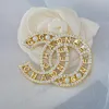 Marque canal C lettre broches concepteur broche costume perle broche cristal mode accessoires de fête de mariage