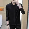 Men's Jackets Men Summer Fashion Trend Hollow Out Print Sun Protection Casual Versatile Long Sleeved Temperament Thin Outerwear