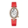Armbanduhren 2023 Mode Top Oval Zifferblatt Frauen Uhr Elegante Strass Armband Damen Diamant Kleid Quarz Handgelenk Relogio