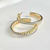 Earring designer earrings gold for women logo luxury jewelry 925 Sterling Silver Double Twisted Round 5RC2