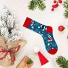 Women Socks Colorful Christmas Print Soft Warm Anti-slip Unisex Mid-tube Gifts With Santa Snowman Pattern 2