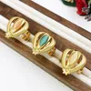 Wedding Jewelry Sets Latest Women Jewelry Set Gold Color Set Jewelry 18K Gold Plated Pink Necklace Earring Ring Bracelet Daily Wear 230928