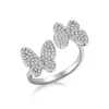 Öppningar AJUSTABLE GRASULFUL Butterfly Designer Rings for Woman S925 Sterling Silver 5A Cubic Zirconia 18K Gold Designer Ring Fashi220b