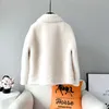 Womens Fur Faux Women Winter Real Wool Basic Short Coat Female Girl Sheep Shearling Jacket Overcoat Parka JT3405 230928