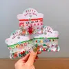 3 stks/set Cartoon Kleurrijke Kralen Kerst Armband Voor Kinderen Kerstman Elanden Sneeuwpop Hanger Ornament Xmas Armband Sieraden Gift