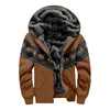 Men's Jackets Western Ethnic Zipper Mans Fleece Hoody Winter Outerwear Casual Outdoor Hooded Loose Sweatshirts 2023